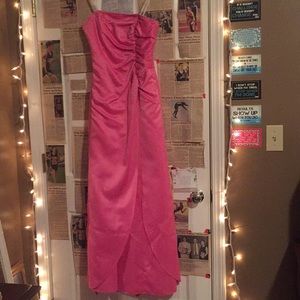 Pink beaded prom dress